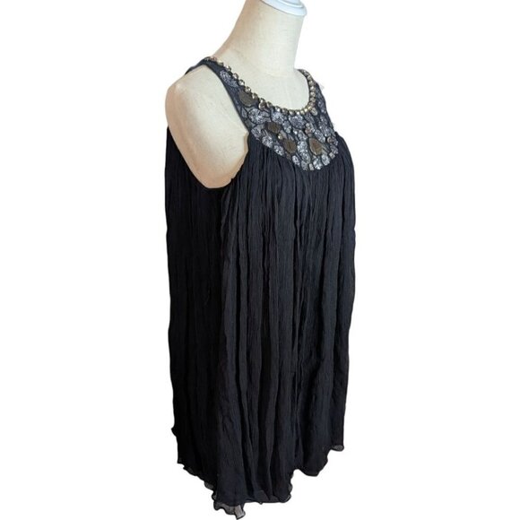 BCBGMaxAzria Gatsby Jane Beaded Silk Sleeveless Chiffon Cocktail Dress 6 - Picture 4 of 7